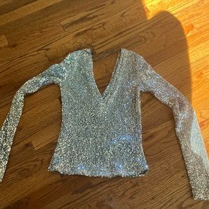 Silver Zara top never worn